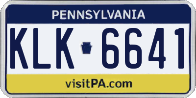 PA license plate KLK6641