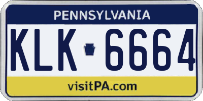 PA license plate KLK6664