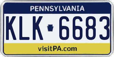 PA license plate KLK6683