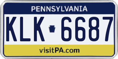 PA license plate KLK6687