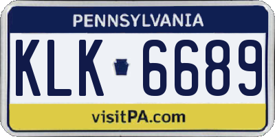 PA license plate KLK6689