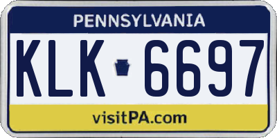 PA license plate KLK6697