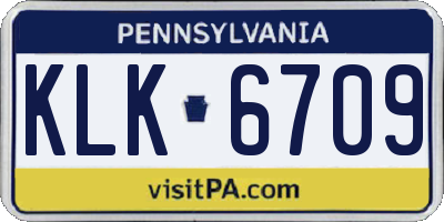 PA license plate KLK6709