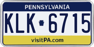 PA license plate KLK6715