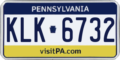 PA license plate KLK6732