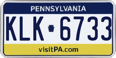 PA license plate KLK6733