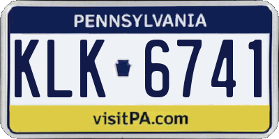 PA license plate KLK6741