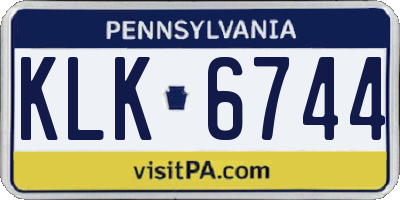 PA license plate KLK6744