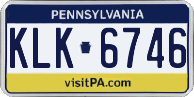 PA license plate KLK6746