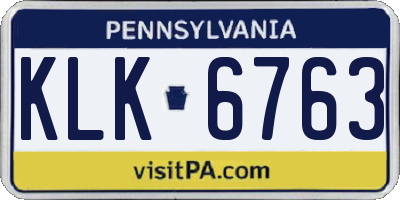 PA license plate KLK6763