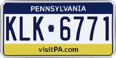 PA license plate KLK6771