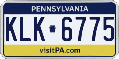 PA license plate KLK6775