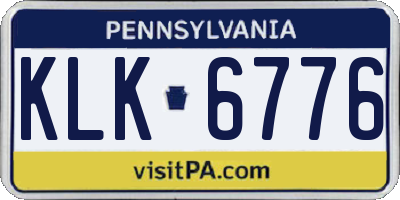 PA license plate KLK6776