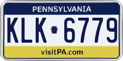 PA license plate KLK6779