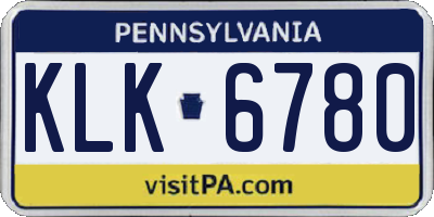 PA license plate KLK6780