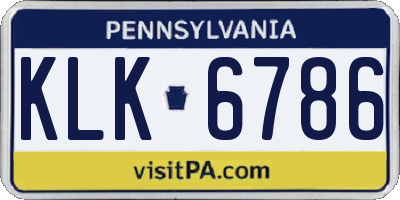 PA license plate KLK6786