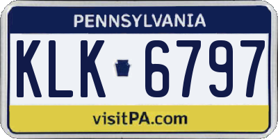 PA license plate KLK6797