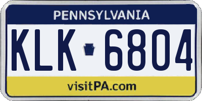 PA license plate KLK6804