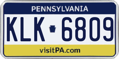 PA license plate KLK6809