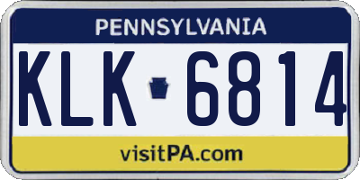 PA license plate KLK6814