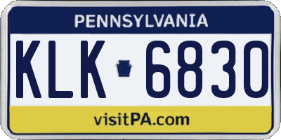 PA license plate KLK6830