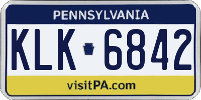 PA license plate KLK6842