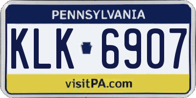 PA license plate KLK6907