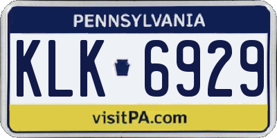 PA license plate KLK6929