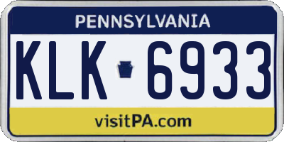 PA license plate KLK6933