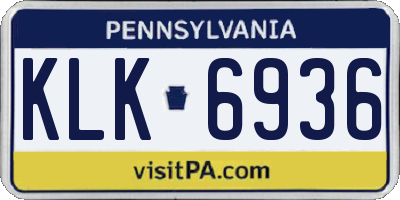 PA license plate KLK6936