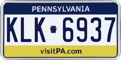 PA license plate KLK6937