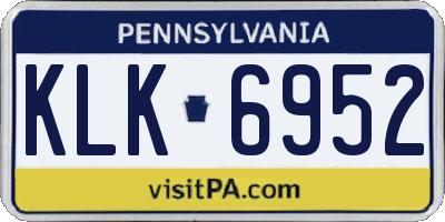 PA license plate KLK6952