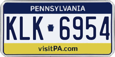 PA license plate KLK6954
