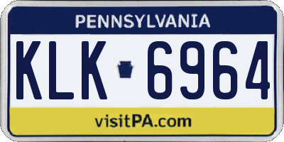PA license plate KLK6964