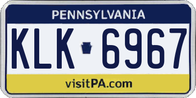 PA license plate KLK6967