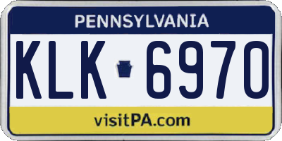PA license plate KLK6970