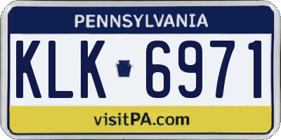 PA license plate KLK6971