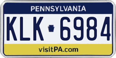 PA license plate KLK6984