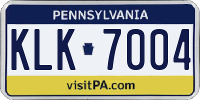 PA license plate KLK7004