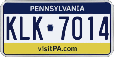PA license plate KLK7014