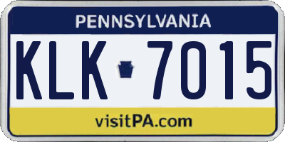 PA license plate KLK7015