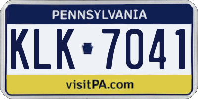 PA license plate KLK7041