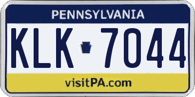 PA license plate KLK7044