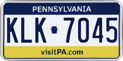 PA license plate KLK7045