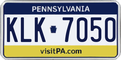 PA license plate KLK7050