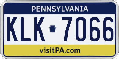 PA license plate KLK7066