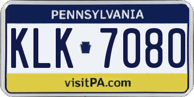 PA license plate KLK7080