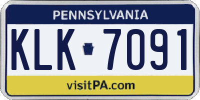PA license plate KLK7091