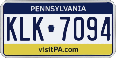 PA license plate KLK7094