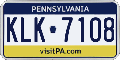PA license plate KLK7108